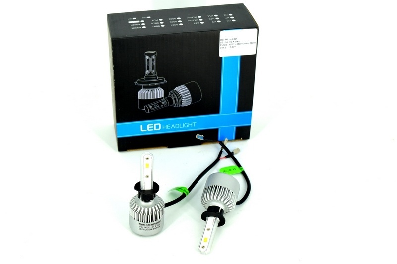 Set Bec H3 cu LED S2 chip led Putere: 40W – 4800 lumen 6000k Voltaj: 12-24V