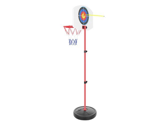 Set de Basket si Tinta Tir IdealStore, include minge, arc cu 3 sageti si pompa, dezvolta coordonarea motorie si asigura distractia garantata