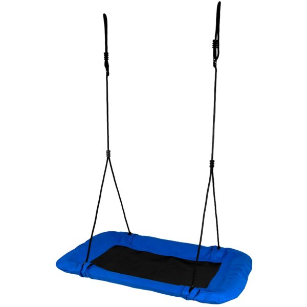 Leagan Swing Go XXL IdealStore, Dimensiuni 110 x 70, Cadru Otel, Forma Dreptunghiulara, Material Impermeabil, Corzi Puternice, Sarcina Maxima 150 kg, Albastru