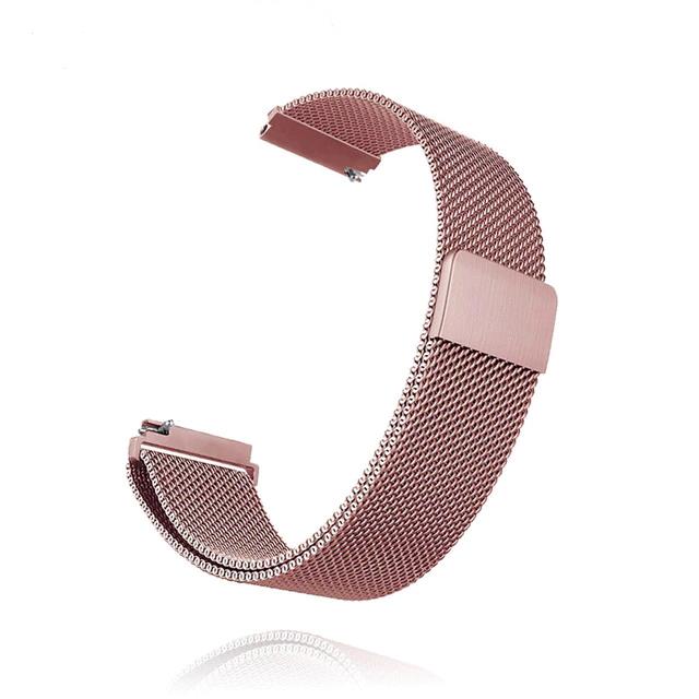 Bratara Ceas Metalica Smart Bracelet idealStore, Otel Inoxidabil Premium, Inchidere pe Magnet, Dimensiune Ajustabila, 20 MM, Roz