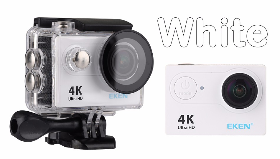Camera video EKEN Ultra HD 4K super sport  170 grade,Subacvatica 30 m, Wi-Fi Hotspot,Kit accesorii sport, HDMI,  2-inch, ALB+ Telecomanda Cadou