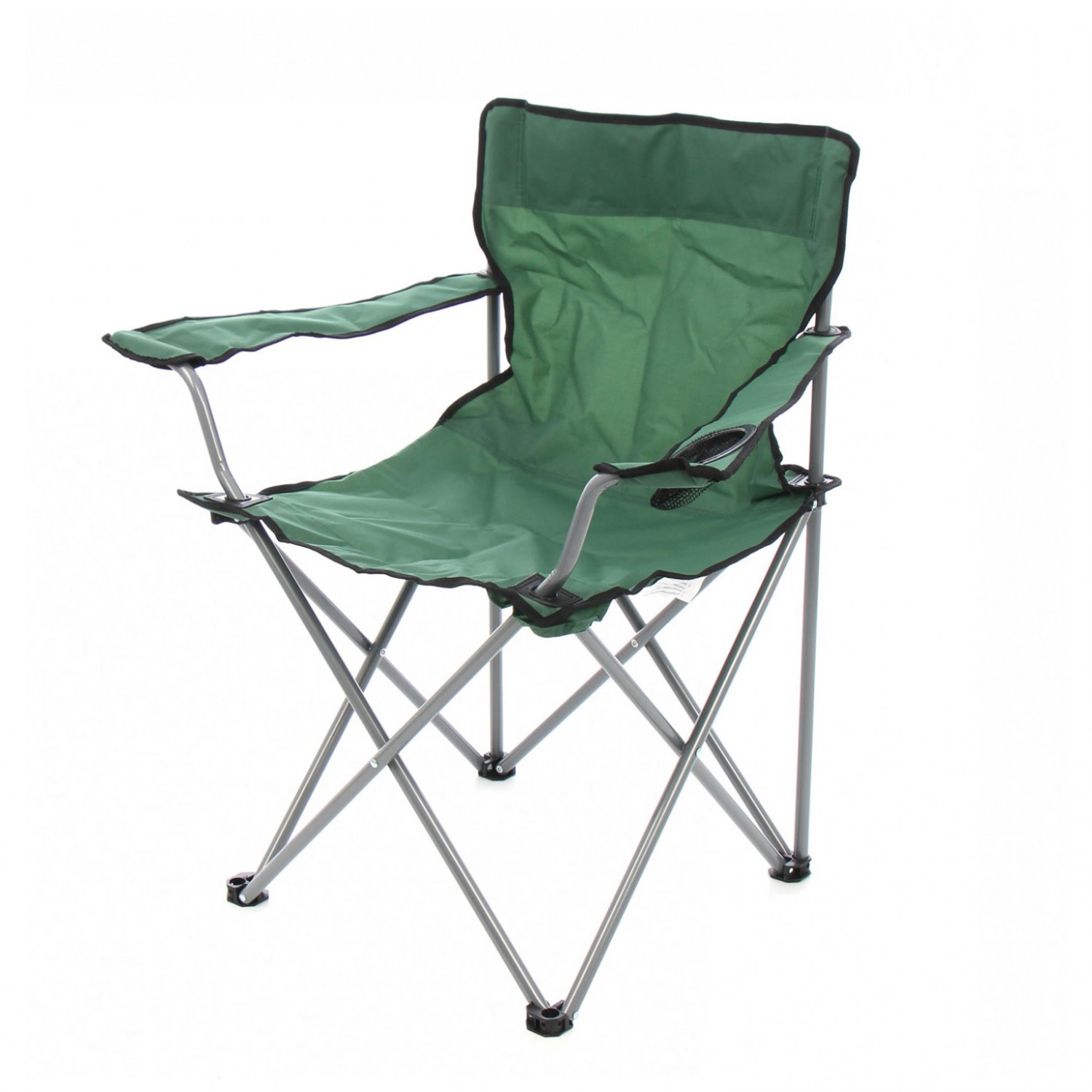 Scaun camping pliant IDL SummerTime Green Hornet , cu structura metalica , Culoare verde , Suport Pahar cu plasa , Dimensiuni 52 x 52 x 80 cm ,