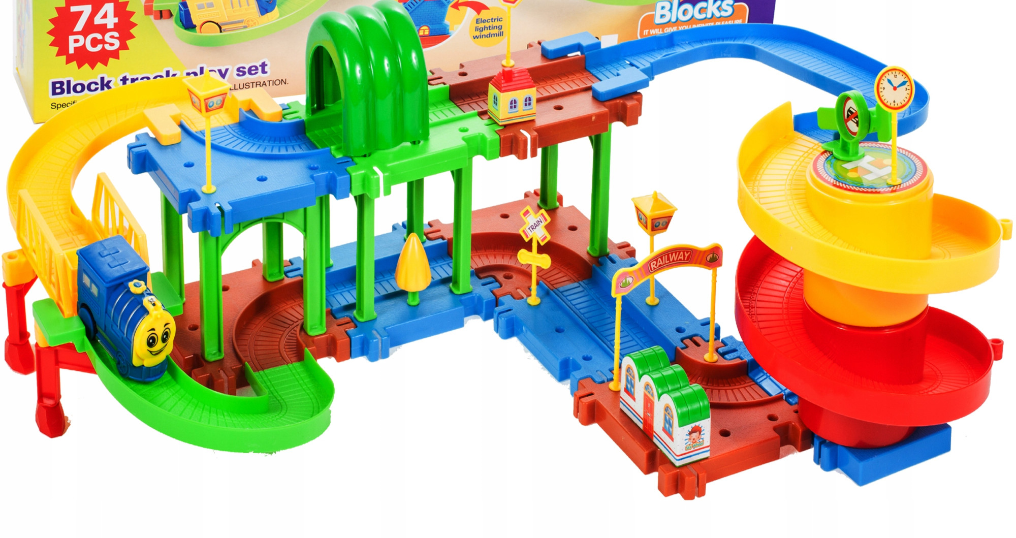 Centru de activitati si Puzzle Trenuletul Choo-Choo , Model interactiv cu diverse accesorii pentru o distractie garantata , Multicolor