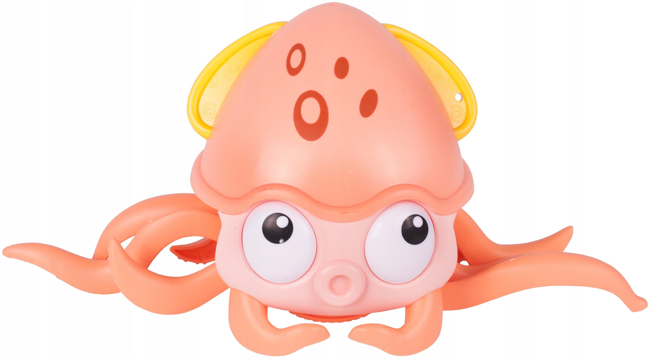Caracatita interactiva Charming Octopus idealSTORE, Dimensiuni 25x11x13 Dotata cu Sfoara de tras  Ajuta la dezvoltarea psiho-motorie a copilului,Culoare Roz