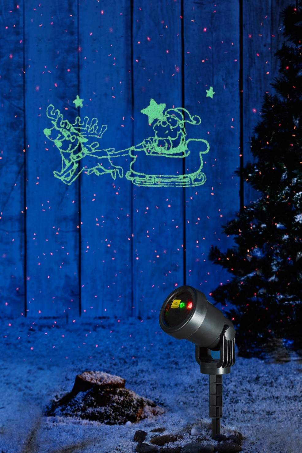 Instalatie Craciun IDL Laser Shower Santa Claus special conceput pentru amenajarea unui spatiu de poveste, cu efecte specifice Sarbatorilor, Grad de protectie IP44