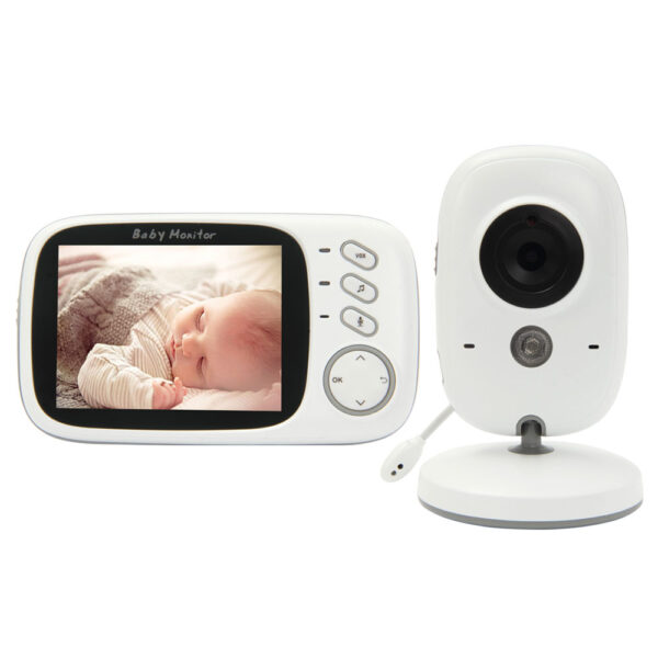 Babi monitor cu monitorizare VIDEO Baby Protect, Model Audio-Video Wireless, Cu Sistem Night Vision si Talk Back, Cantece De Adormit Integrate in Sistem, Senzor Temperatura, Display de 3.2 inch, Raza mare de actiune + Suzeta copii Cadou